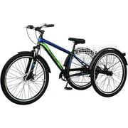Mooncool Mountain Tricycle for Adults, 7 Speed Three Wheel Bike, 24/26/27.5 Inch Adults Trikes with Shopping Basket, Exercise Men's Women's Tricycles