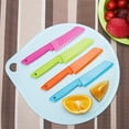 thumbnail image 5 of 5Pcs Kid Kitchen Knife Plastic Fruit Knive Child Safety Knife Colorful Serrated Knife Suitable for Baking Fruit Bread Cake Lettuce Salad (5 Colors), 5 of 5