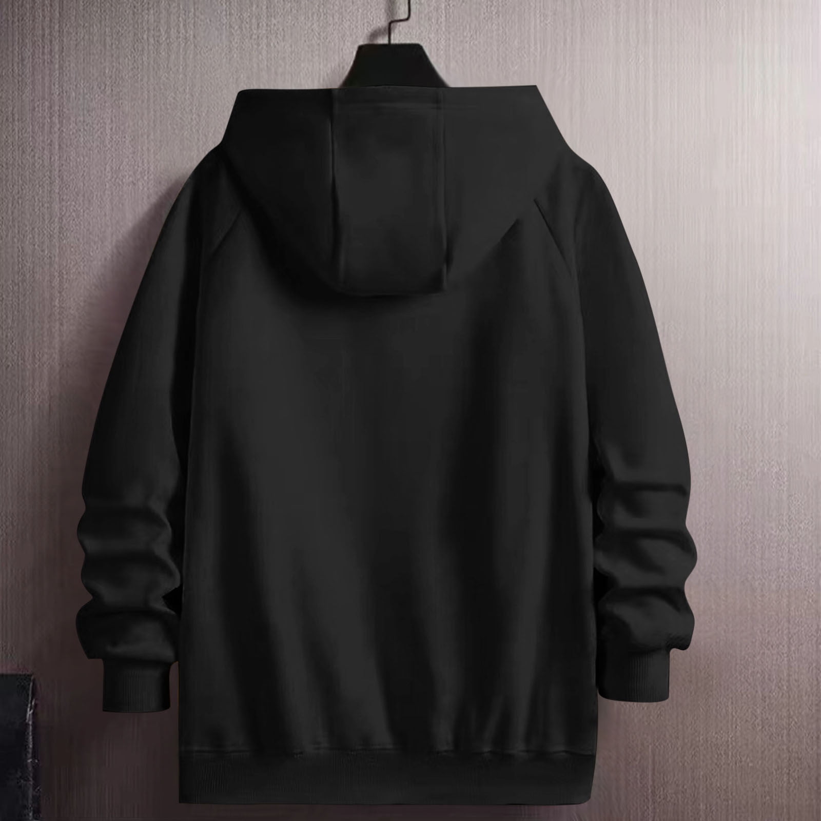 Heren hoodie fleece warme capuchon jas sweatshirt winter werk trui met