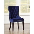 Navy Blue Button-Tufted Velvet Chair - Set of 2 - Walmart.com
