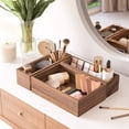 thumbnail image 4 of Seville Classics Acaicia Wood Premium Organizer Storage Bins for Kitchen Silverware, Pantry, Closet, Office Desk, Pens, Utensils, Makeup, K Cup, Acacia Wood, Bin Set (9 Piece), 4 of 4