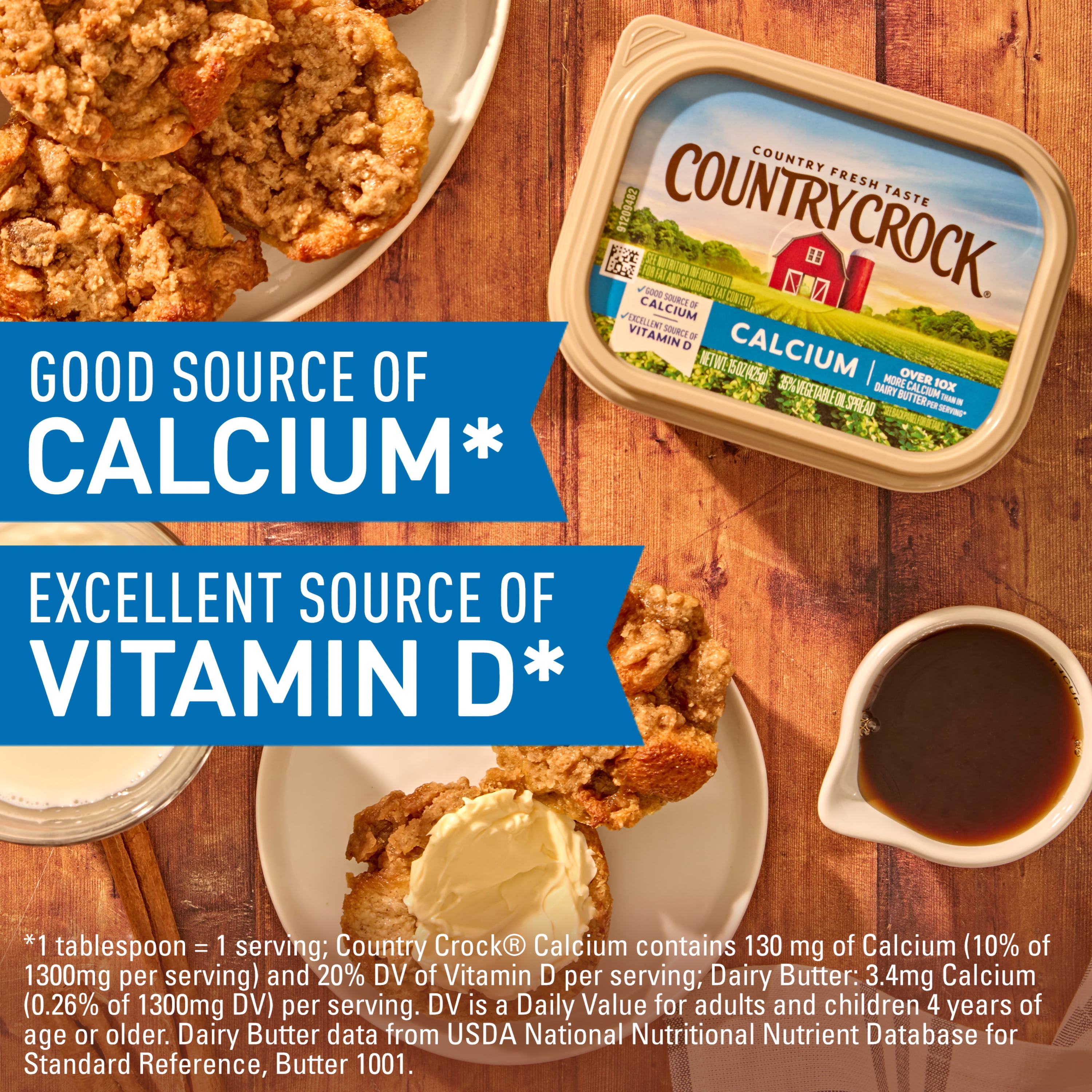 Country Crock Calcium Buttery Spread, 15 oz Tub (Refrigerated)