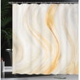thumbnail image 4 of Ambesonne Ivory Cream Shower Curtain, Wavy Marble Effect, 69"Wx75"L, Orange Grey, 4 of 5