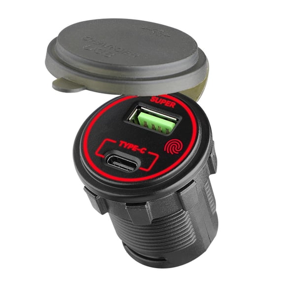 66W USB C And USB A Charger Adpater Socket with Over Load Protections for Autos