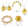 thumbnail image 3 of Pendientes, collar, pulsera, anillo, bola de espejo, traje de discoteca de los años 70, accesorios divertidos para fiestas femeninas, ideal para fiestas, 3 of 6