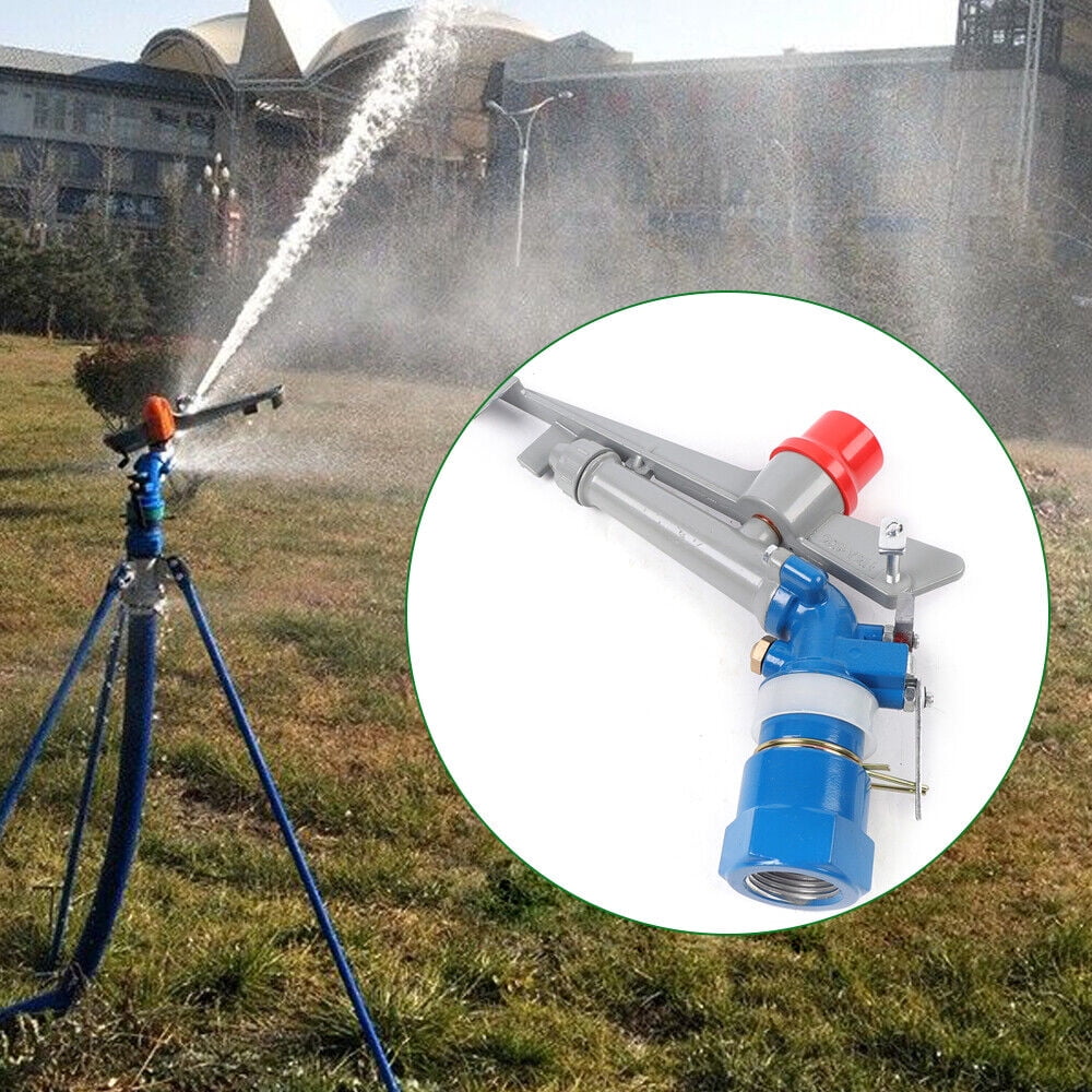 Wuzstar 1" Irrigation Spray Gun Agriculture Irrigation Sprinkler Large Impact Area Water Spray Gun 360° Adjustable Water Sprinkler