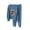 Blue, variant on Women's Plush Fleece Pajama Set Long Sleeve Top & Pants, Thick Fluffy Loungewear with Teddy Bear Print