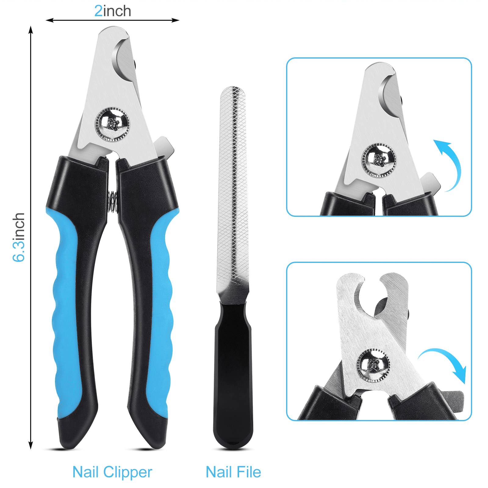 Waroomhouse Pet Nail Clipper Professional Multifunctional Sharp Edge Half  Moon Blade Comfortable Grip Grooming Stainless Steel Dog Cat Nail Toe Claw  Cutter Manicure Care Tool Pet Products - Walmart.com