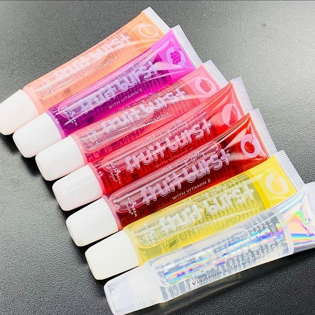 Italia Deluxe Fruit Bursts Lip Jelly Lip Gloss 6 Pcs Set With Vitamin E