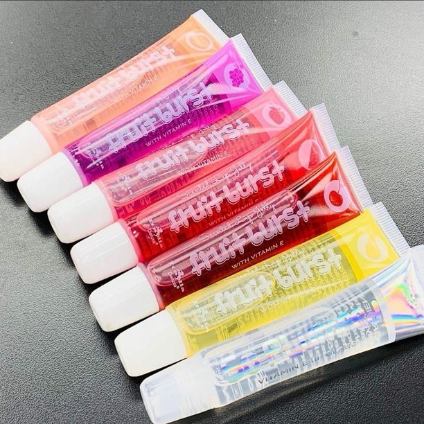 Italia Deluxe Fruit Bursts Lip Jelly Lip Gloss 6 Pcs Set With Vitamin E