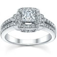 thumbnail image 3 of Precious Inexpensive Engagement Ring 1.00 Carat Princess Cut Diamond on White Gold, 3 of 3