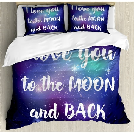 I Love You Duvet Cover Set Outer Space Background With I Love You