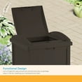 thumbnail image 2 of Suncast Resin Hideaway Outdoor Trash Can with Latching Lid, Java, 2 of 9