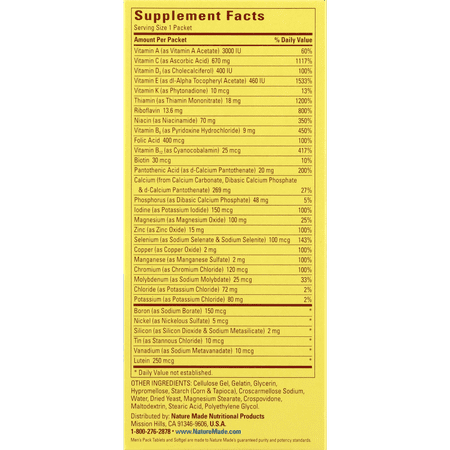 NATURE MADE Men's Pack, Daily, Packets, 30.0 CT