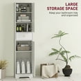 thumbnail image 4 of HOMCOM Armoire de Rangement de Salle de Bain Haute Armoire de Salle de Bain Mince avec Portes Blanc, 4 of 10