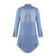 thumbnail image 4 of Vestido Vestido camisero vaquero para mujer, vestido con tapeta de botones y bolsillo, traje diario holgado Kuymtek Azul claro T XXL para Mujer, 4 of 9