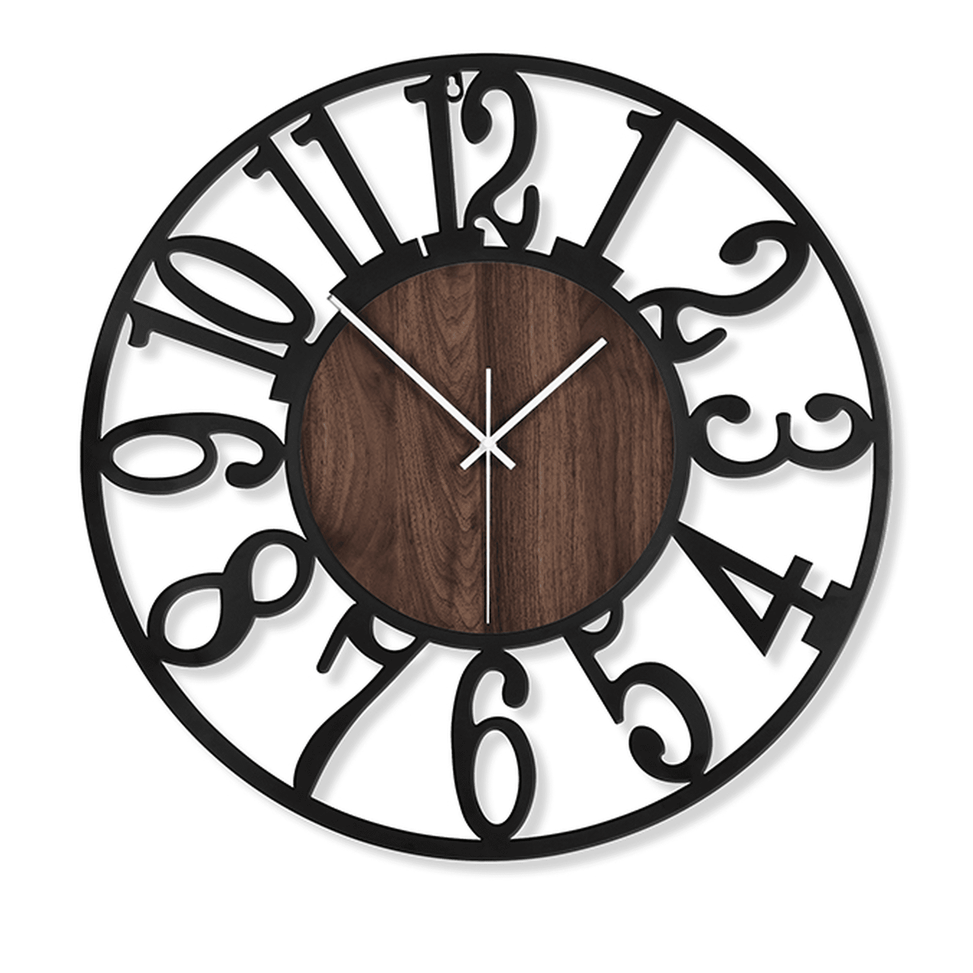 Mee 2 ou 24 "Round Wall Clock for Living Room Decor Battery Operated,Silent Non‑Ticking,Rustic photo Mee 2 ou 24 "Round Wall Clock for Living Room Decor Battery Operated,Silent Non‑Ticking,Rustic photo