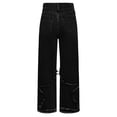 thumbnail image 7 of FEDPOP Girls Baggy Wide Leg Jeans, Elastic Waist Pull-On Denim Pants with Pockets, Casual Loose Teen Jeans, Black, 12-16Y, 7 of 7