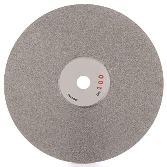 Drilax High Density Diamond Coated Wheel Disc 6 Inch Diameter GRIT 100 with Arbor Size 1/2 inch  Flat Lap Lapping Lapidary Glass - Jewelry - Polishing Tool Grinding Sharpening Metal Back Professional