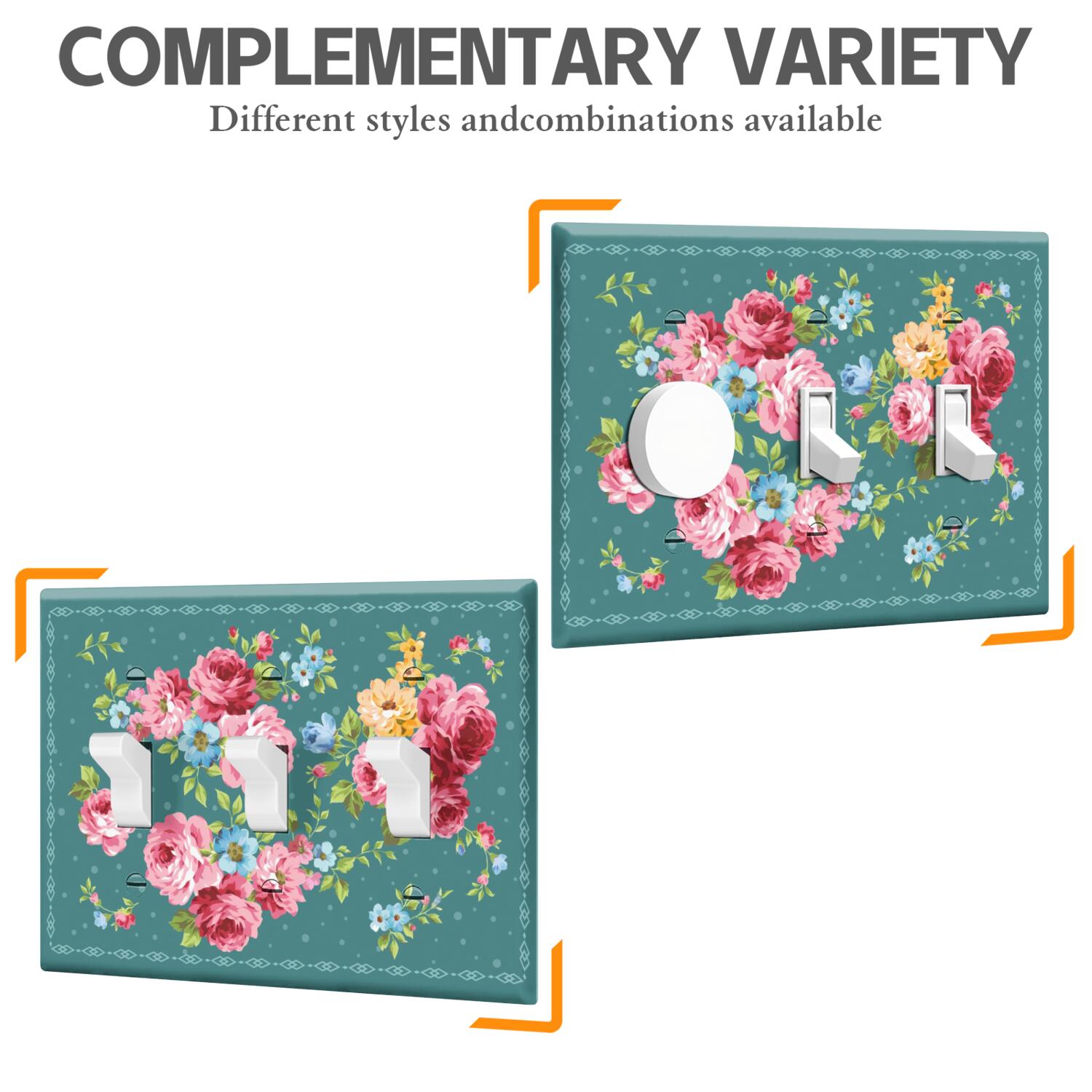 Triple Light Switch Pioneer Floral Wall Plate,Size 3-Gang 4.5" x 6.4” Light Switch Cover, Polycarbonate Thermoplastic Electrical Switchplate Home Decor for Kitchen Living Room Bedroom Decorate