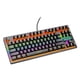 thumbnail image 1 of Teclado mecánico para juegos con cable y retroiluminación arcoíris anti-efecto fantasma para Windows Gamer 87 llaves, 1 of 9