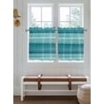 thumbnail image 7 of Half Window Curtain 36 Inches Long, Teal Turquoise Aqua Ombre Window Treatment Curtain Drapes, Contemporary Abstract Lines Small Tier Curtains for Bathroom Over Sink, 27.5"x36", 2 Panels, 7 of 7
