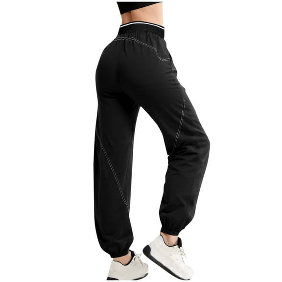 WRKEKC Solid Color Lounge Pants Women Elastic Waist Sweatpants Relaxed Fit Without Drawstring Casual Wide Leg Design Soft Stretch Material for Everyday Comfort