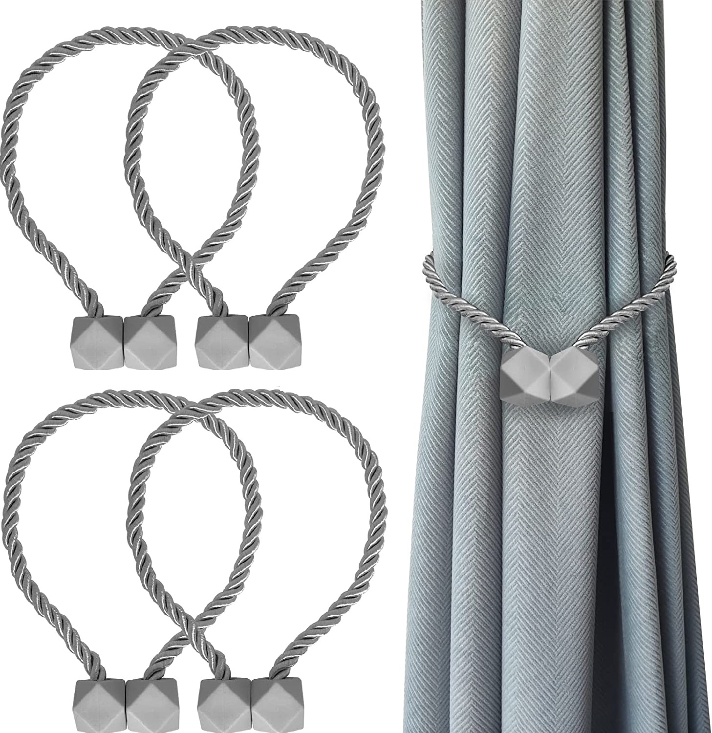 4Pcs Curtain Tiebacks, Curtain Tiebacks Buckles Holdbacks