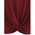 thumbnail image 5 of Women's Summer Crop Top Solid Short Sleeve Twist Front Tee T-Shirt, 5 of 5