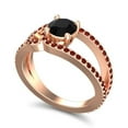 thumbnail image 2 of 2.50 Ct Latest Round Shape Black Onyx & Garnet Gemstone Anniversary Ring for Ladies Solid 18K Rose Gold Size 3.5 by Diamond-Capitals, 2 of 8