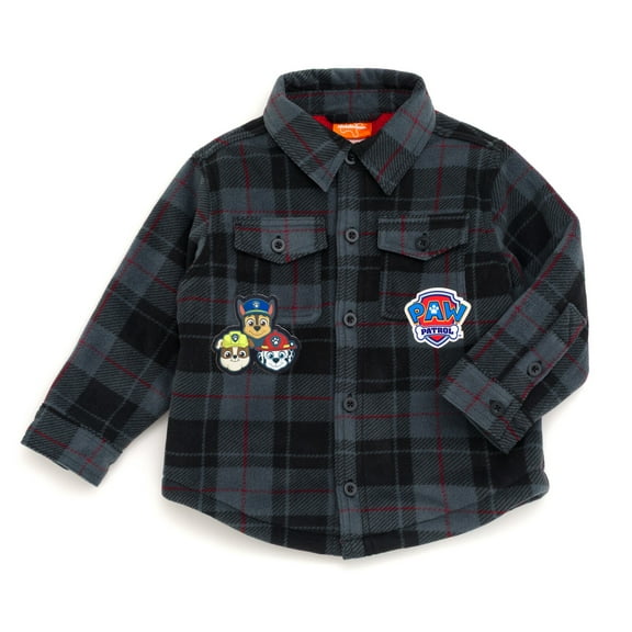 Paw Patrol Chase Marshall Rubble Flannel Shacket Plaid Toddler