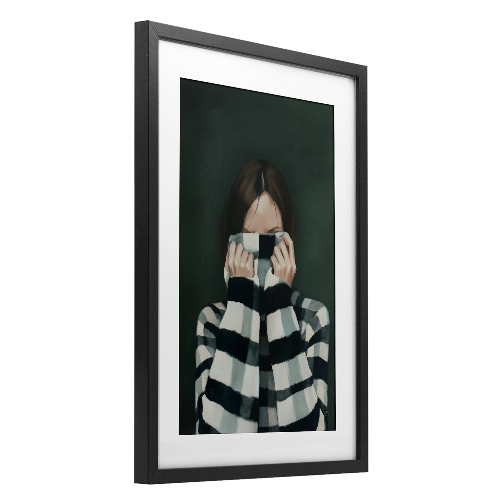 Stupell Industries Warmed Striped Sweater Portrait Black Framed Print Under Glass, design by Ros Ruseva