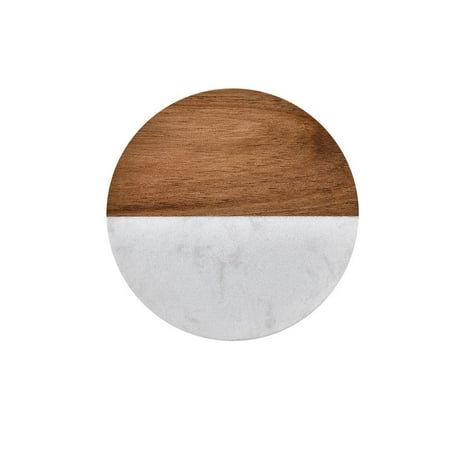 

Heat Resistant Wood Coasters Marble Solid Wood Splicing Tea Coffee Cup Pad