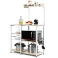 thumbnail image 1 of Costway 4-Tier Vintage Kitchen Baker's Rack Utility Microwave Stand w/ Basket & 5 Hooks, 1 of 10