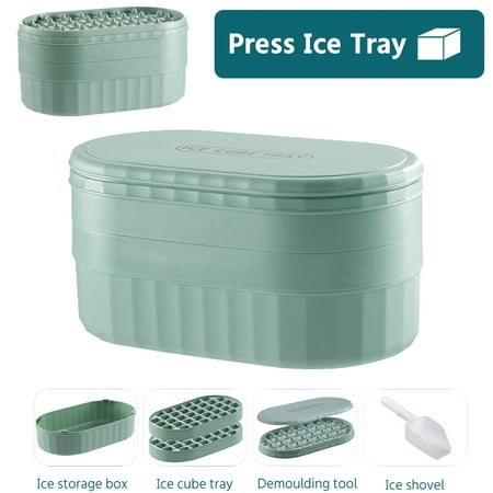 

Pcapzz Ice Cube Tray with Ice Shovel Ice Cube Makers Molds Ice Cube Storage Box Ice Cube Maker for Cool Drinks Soda Whiskey Cocktails Milk