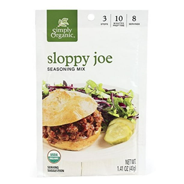 simply organic sloppy joe, seasoning mix, certified organic, 1.41ounce