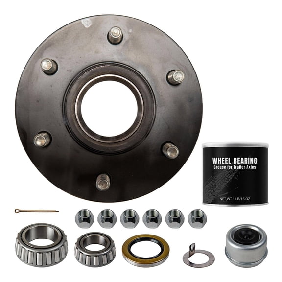 The Trailer Parts Outlet - 6k Trailer Axle Hub - 6 Lug, Idler Hub Assembly with Grease