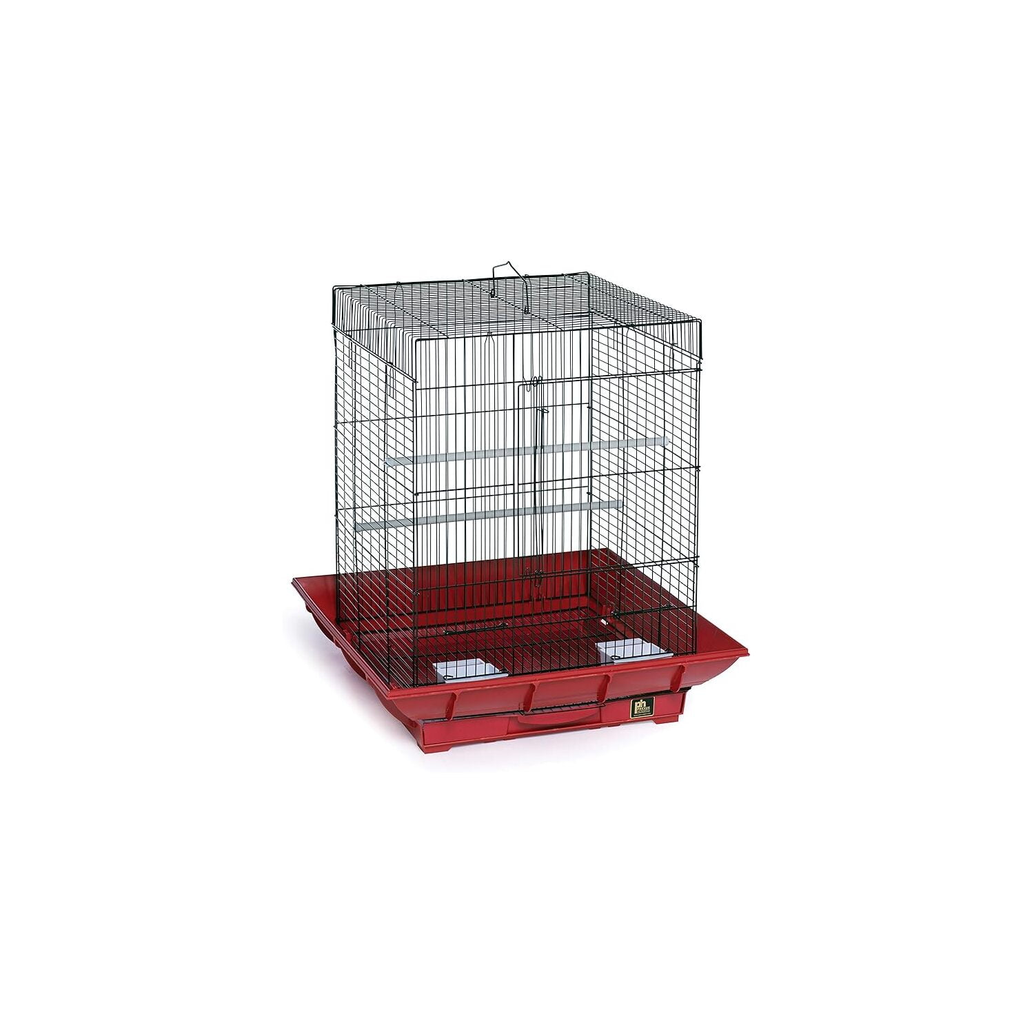 HomeStock Mountain Majesty Clean Life Bird Cage with Spacious Interior, Durable Build, Easy-to-Clean Features, and Secure Design for Birds' Comfort-Color:Red