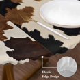 thumbnail image 4 of Round Fitted Tablecloth with Elastic Edge Vintage Western Cow Skin Texture Table Cloth for 36"-44" Circle Tables,Waterproof Oil-Proof Table Cover for Outdoor Picnic Party,Farmhouse Cowhide Speckles, 4 of 6