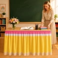 thumbnail image 5 of Pencil Teacher Desk Skirt Colorful Table Cover Ruffle | Ruffle Desk Skirt for Classroom Teacher Decorations Back to School Supplies 270x75cm, 5 of 5