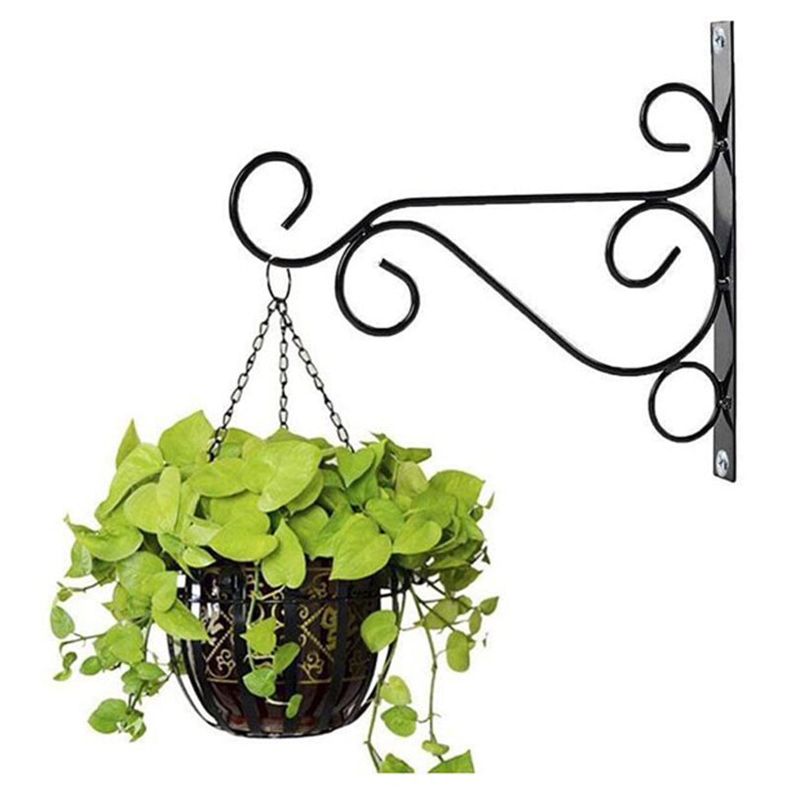 THHEIC Metal Hanging Planter Basket, Wire Holder with Adjustable Chains, for Indoor Outdoor Flower Pots, Home Fence Decor, Easy to Lower and Raise