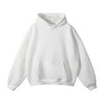 thumbnail image 2 of Holiday Gifts! Titcea Hoodies for Men Fleece Lined Solid Color Pullover Hoodie Loose Comfort Casual Long Sleeve Sweaters with Pockets, 2 of 8