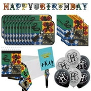 Wizarding World Party Pack for Kids - Includes Plates, Napkins, Banner, Tablecloth, Balloons, and Game Guide - Perfect for Harry Potter Houses Birthday