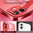 thumbnail image 3 of Crystal Clear Case for iPhone 12 Mini, [Not Yellowing] [Camera Protection] [Military Grade Drop Tested] Transparent Shockproof Protective Phone Case Soft Silicone Slim Cover, 5.4 inch, Red, 3 of 17