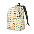 thumbnail image 2 of Yiaed Colorful Mustache Print Backpack, Premium Laptop Backpack, Travel Backpack for Women, Lightweight Backpacks, Comfortable Back Pack-Small, 2 of 5