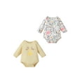 thumbnail image 2 of Chollius 2-Pack Newborn Infant Baby Girl Boy Romper Fly Sleeve Crew Neck Floral Print Triangle Snap Jumpsuit, 2 of 9