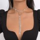 thumbnail image 1 of Collar de cadena con garras de estilo europeo y americano con borlas de diamantes de imitación, cadena de cuello de lujo ligera, collar elegante personalizado para cenas y fiestas, 1 of 6