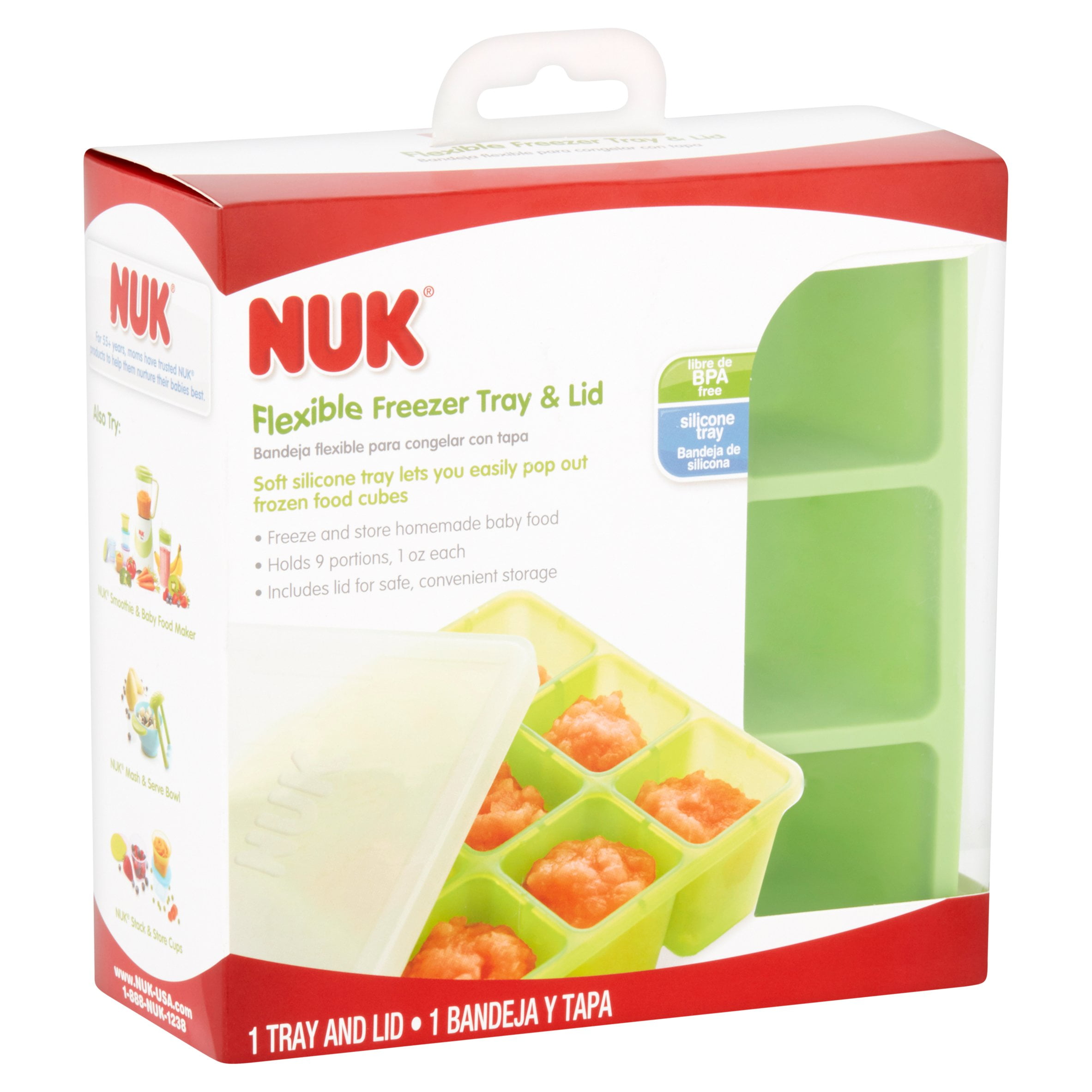 Nuk flexible freezer store tray & lid