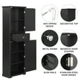 thumbnail image 4 of Harper & Bright Designs Tall Bathroom Storage Cabinet with Two Doors and Drawer, Modern Freestanding Bathroom Organizer with Adjustable Shelves for Bathroom, Black, 4 of 14