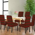 thumbnail image 5 of Christmas Chair Cover,Red Green Plaid Dining Chair Covers Stretch for Dining Room Set of 6 Parson Chair Slipcovers Protectors,Style-1, 5 of 5